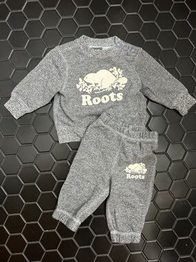 Roots Gray Baby Sweatshirt and Jogger Pants Set